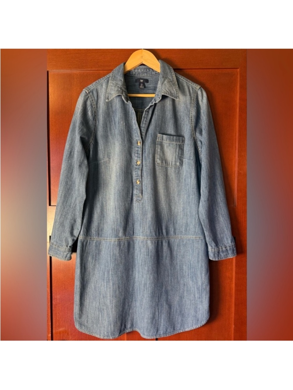 GAP Denim Shirt Dress in Light Blue